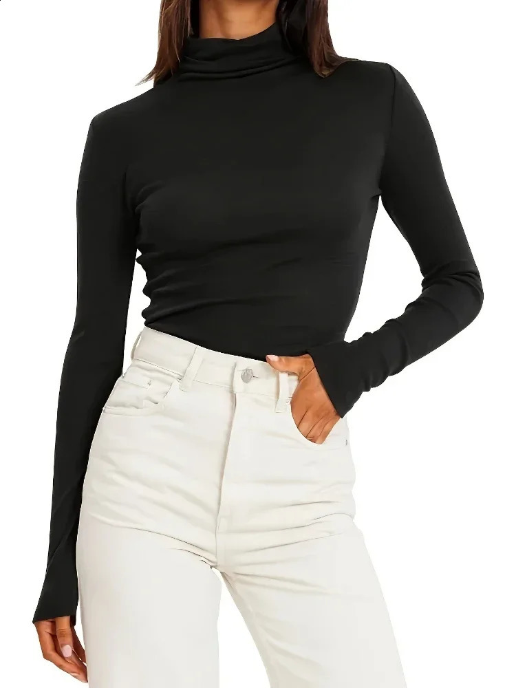 Plus Size Women Sweater 2025 Autumn Winter Thick Knitted Ribbed Pullover Breathable Turtleneck Slim Warm Pull Femme 260916
