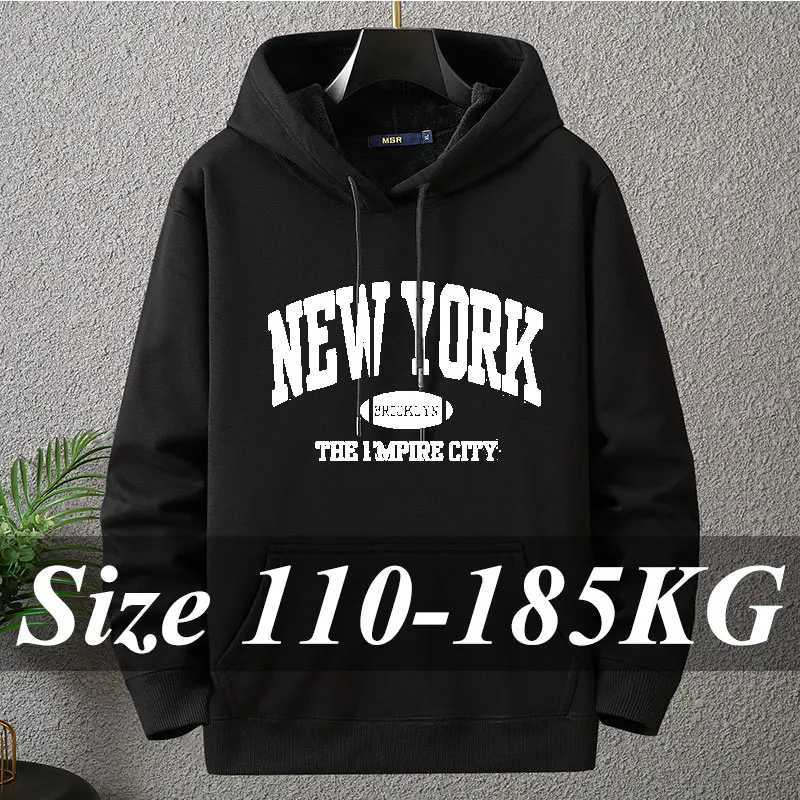 Plus Size Men's Hoodies 7XL 6XL Loose Casual Sweatshirts Fashion Long Sve Tops 185KG Hooded Pullover Streetwear Male Clothing S260918G1UG