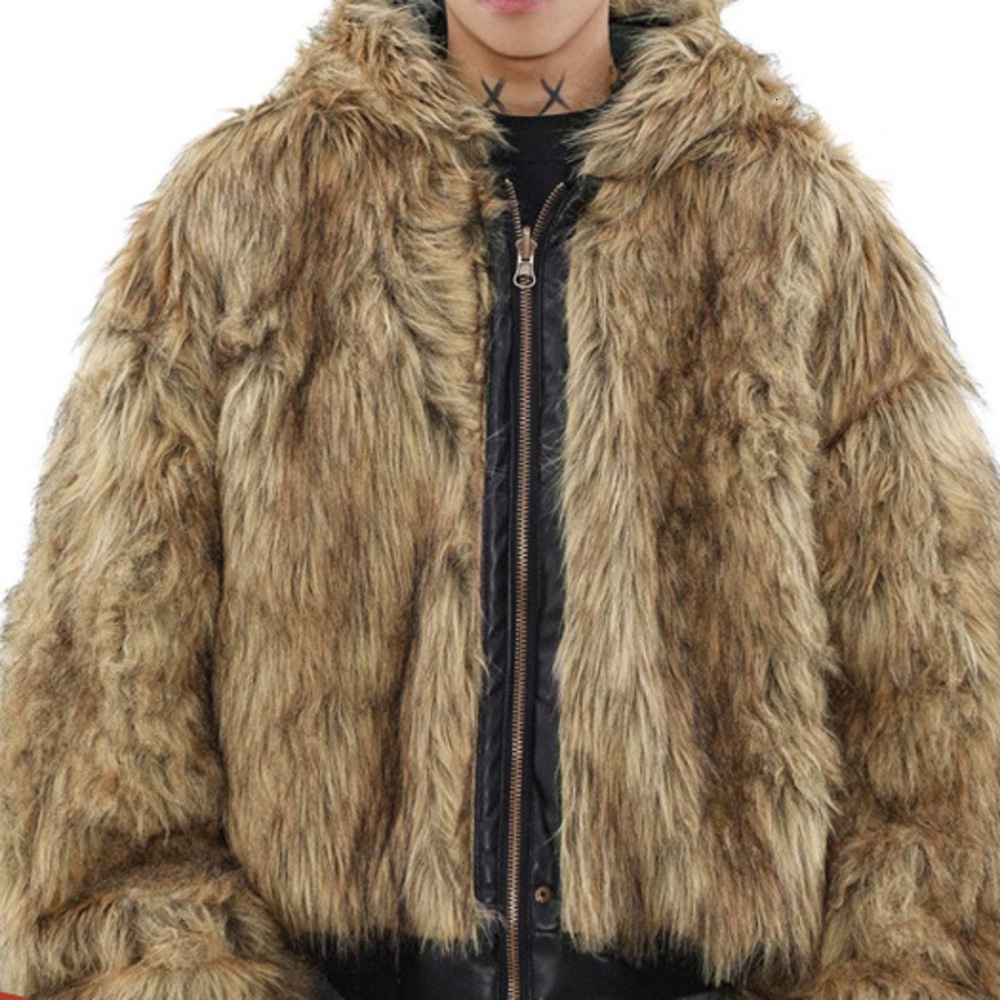 American Style High-End Jacket Cotton Winter Fleece Lined Thickened Reversible Shearling Coat Men Trendy