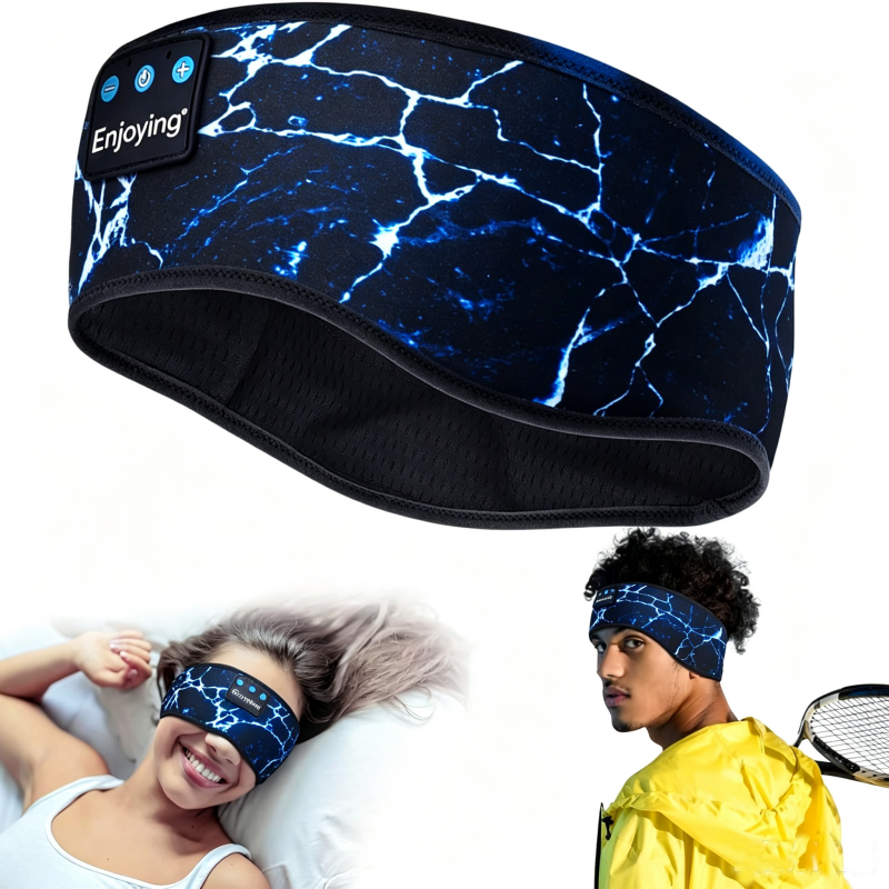 Sleep Headphones Bluetooth Headband Music Wireless Headband Headphones with Thin HD Stereo Speakers Perfect for Side Sleepers, Sport, Yoga, Travel