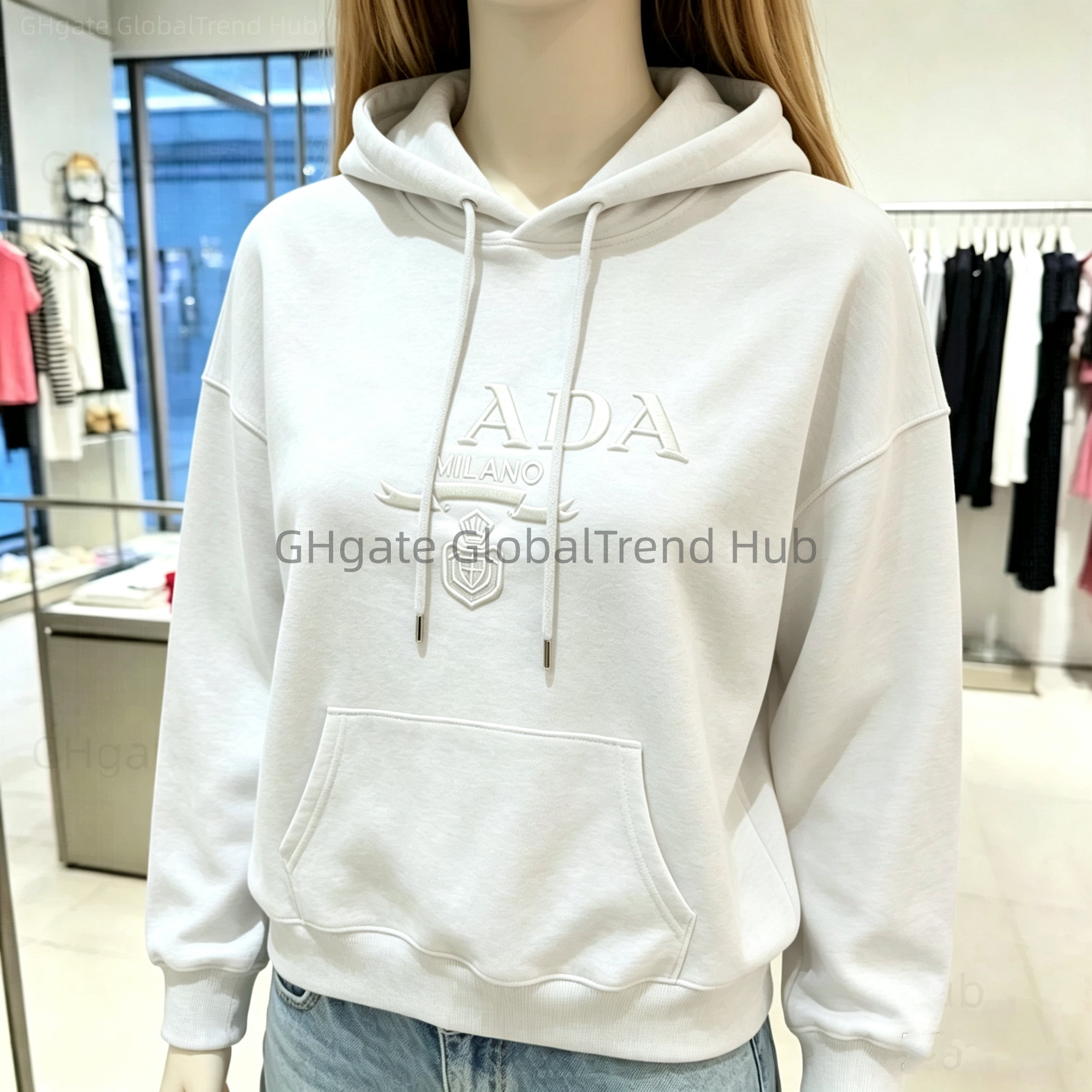 designer clothes women Women Hoodie Letter Embroidery Pullover, High Quality Casual Long Sleeve Top with Pocket, Fashion Streetwear Daily Fall Outfi