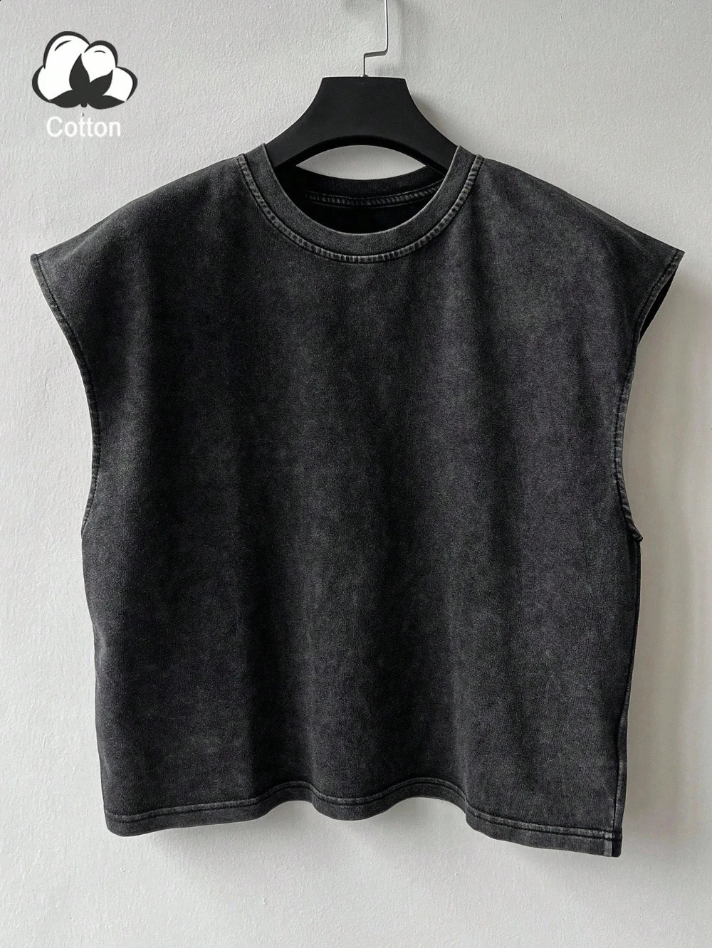 Mens AllSeason Casual Washed Solid Color Retro Vest Comfortable Pure Cotton HighQuality Streetwear 260918
