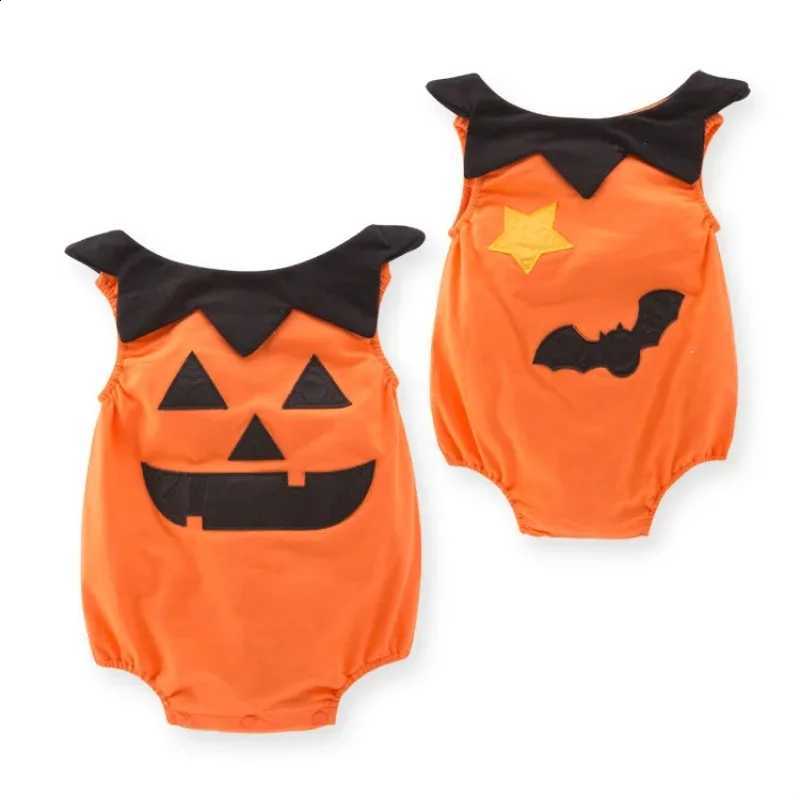 Costume New Newborn Halloween Cosplay Cute Pumpkin Sleless Bodysuits Theme Par Role Playing Rper Jumpsuit for Baby BoyW260917