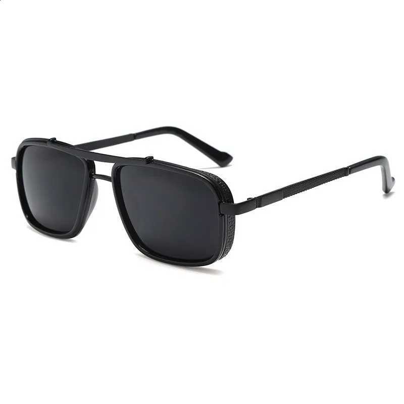 Retro Luxury Rectangle Men's Sunglasses Metal Steam Punk Sun Glasses Male Classic Outdoor Driving Shades Summer Glasses N260814