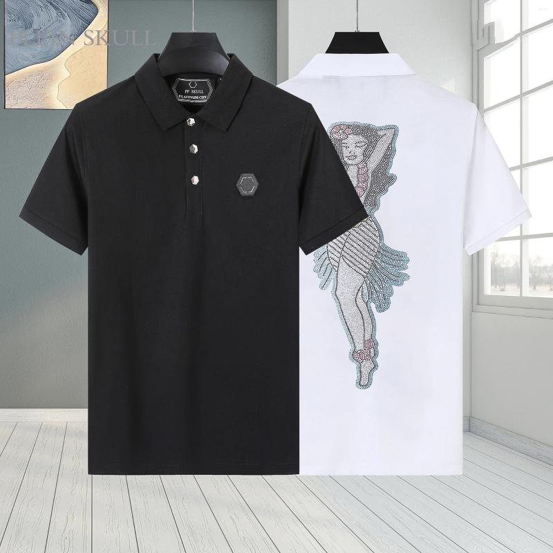 Men's Polos 2026 Spring/Summer SKULL Trendy Polo Shirt Retro Summer Punk High Street Short Sleeve Unisex Tourism Party Top