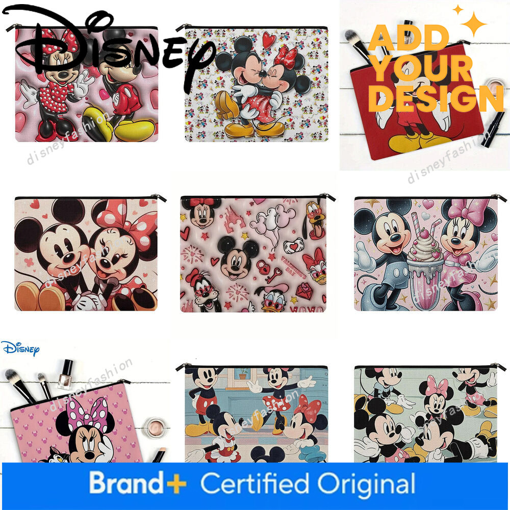 Cross-Border Amazon Temu Hot-Selling Mickey Waterproof Linen Double-Sided Printed Makeup Large Capacity Storage Bag 96