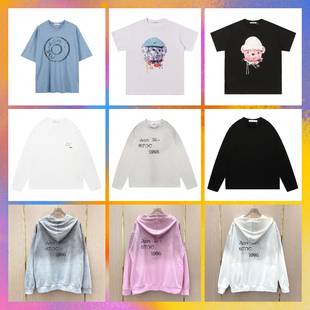 10A Designer Hoodie Fashion T Shirt 1996ss Letter Printed Vintage Washed Acnestudiostops Hoodies Spring Summer Long Short Sleeve Casual Unisex Coupl