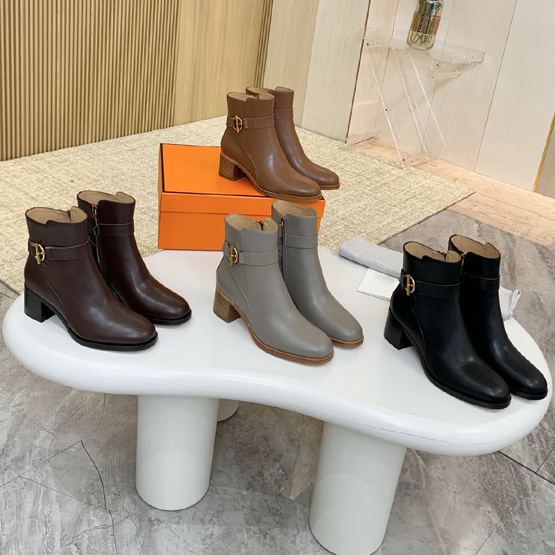 Designer Jill Suede Boots Women Heels Ankle Boots Short Boots For Women Comfortable Fashion Casual Booties Size 34-42
