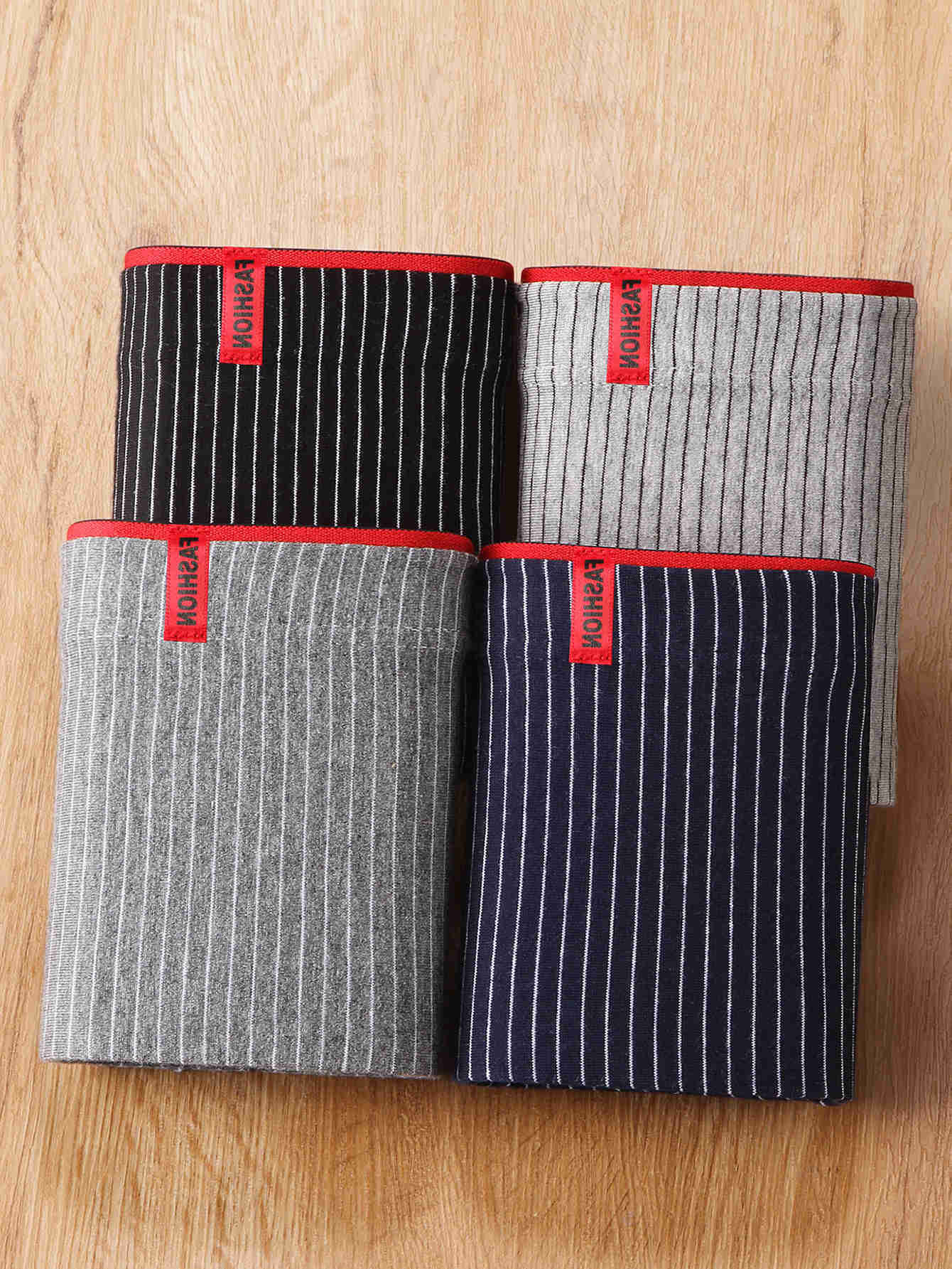 of Men's Underwear 4 Pairs Panties Stylish Men's Boxers Are Breathable and Comfortable Striped Trendy Briefs Plus Size Boxers D260918