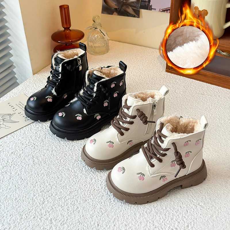 Girl's Ankle Boot Fashion Embroider Children Autumn Winter Leather Boots Causal Versatile Kid Princess Plus Warm Shorts Boots X260917