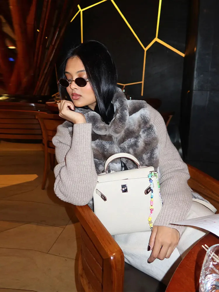 2026 Autumn Knitted Long Pants Sets For Women Faux Fur Patchwork Zipper Sweater Jacket Wide Leg Trousers Lady Chic 2 Pieces Sets 260917