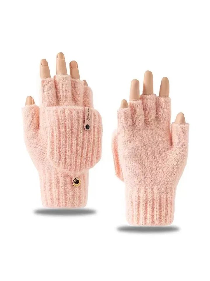 Cotton Writing Gloves for Kids with Exposed Fingers Winter Warm