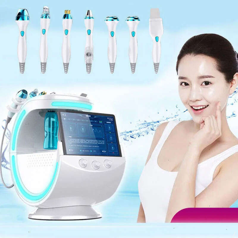 Upd Upd Multifunction 7 In 1 Ultrasonic Skin Rejuvenation Ice Blue Water Microdermabrasion Machine Skin Analyzer Radio Frequency Deep Cleaning Skin