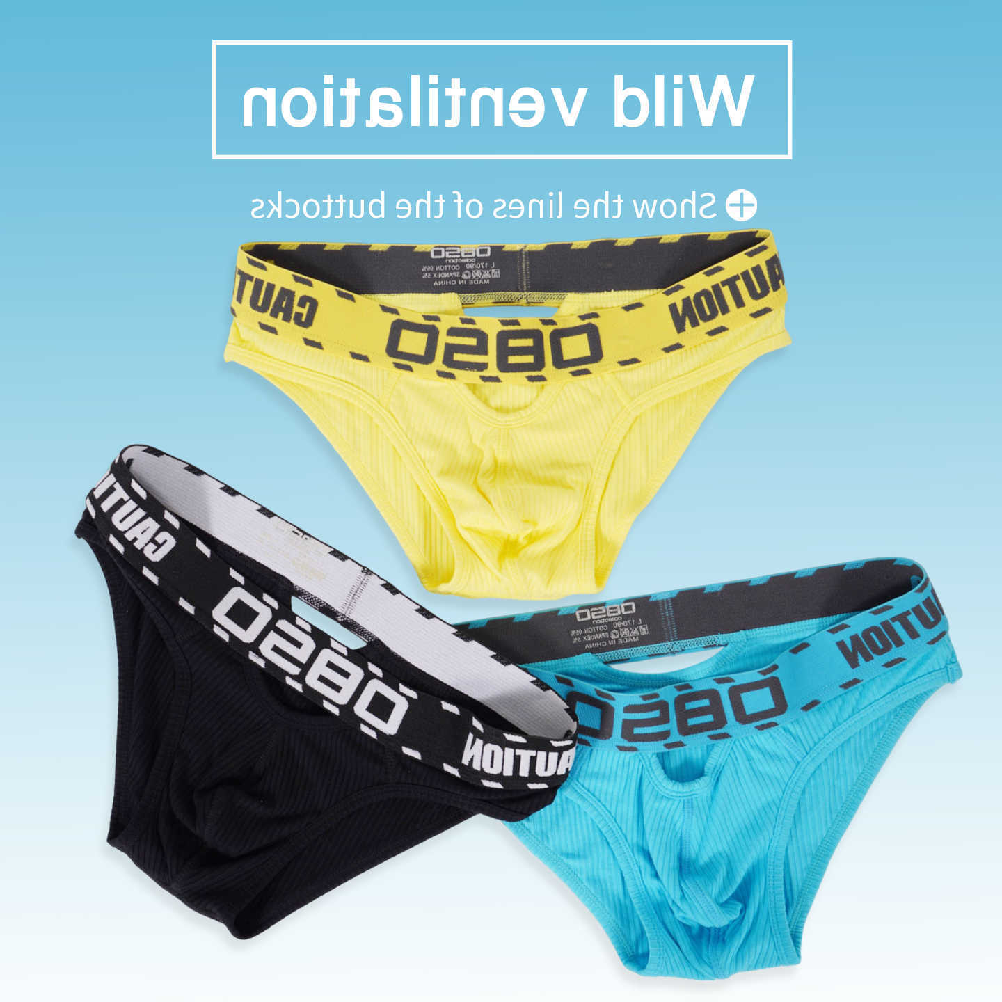 1/3Pcs Cotton Men Underwear Underpants Sexy Breathable Bikini Panties Underpants Large Crotch Pouch Mens Briefs with Front and Back Cutouts D260918