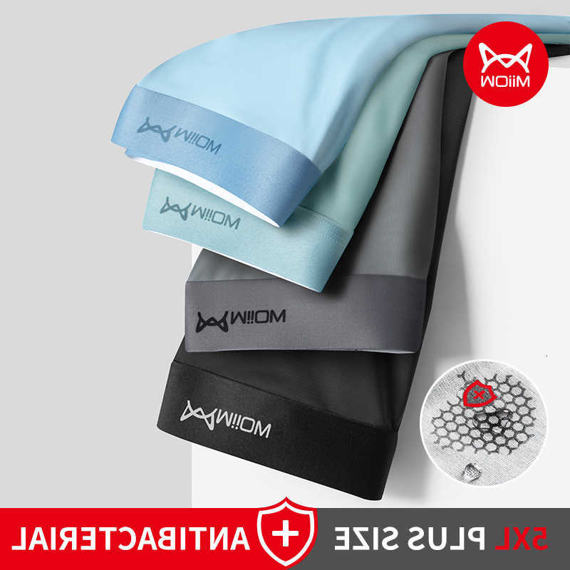 Lot 4Pcs Underpants Men MiiOW Boxer Shorts Graphene Antibacterial Ice Silk Underwear Man Boxershorts Seamless Breathable Male Panties L-5XL D260918