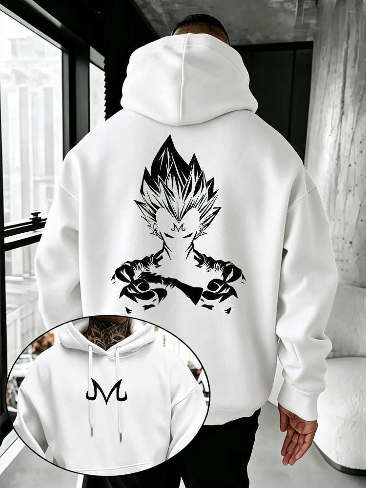Ball Christmas hoodie Bandai Dragon Super Men's Hoodie Majin Vegeta Fleece Sweatshirt High Quality Warm Men's Hooded Pullover for Autumn W