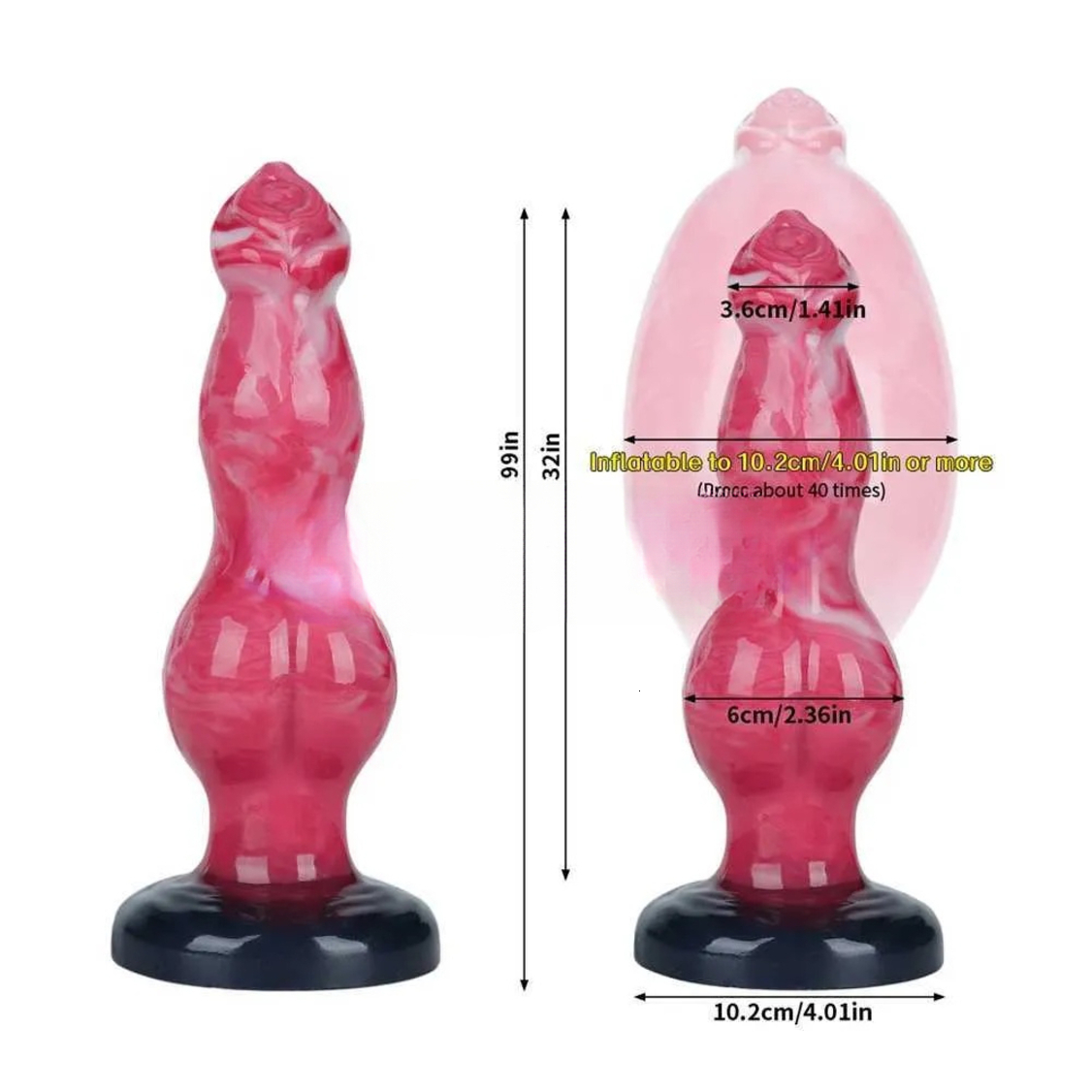 2026 New Dog Dildos Inflatable Anal Plug BDSM 8 Sex Toys For Women adult toys Vaginal/Anal Dilation G-Spot Prostate Massage Silicone Buttplug JA26