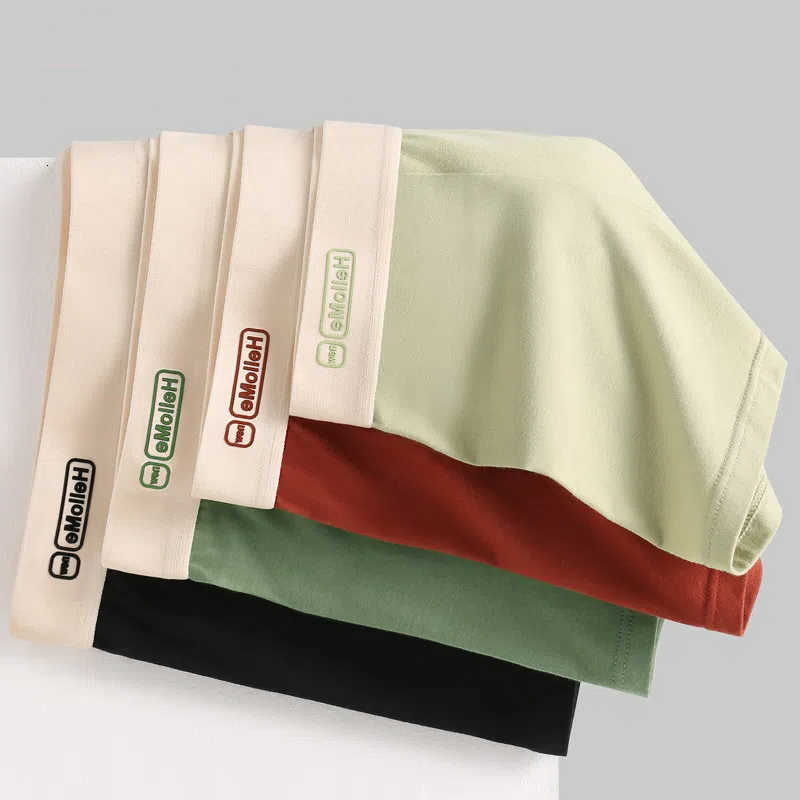 Cotton Underpants 4Pcs Boxer Men's Shorts Underwear Breathable Comfortable Sexy Solid Color Adult Hombre Panties Trunks D260918