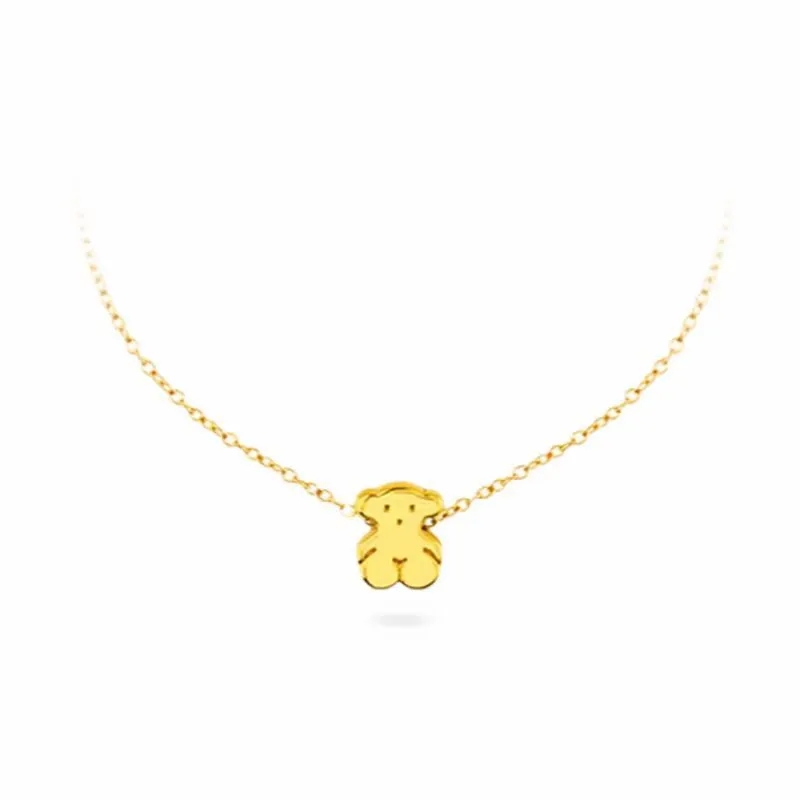 Lovely Little Bear Pendant Necklace Designer Choker Chain For Women S925 Sterling Silver Girls 18k Gold Cute Mini Tiny Bears Animal Chokers Necklace