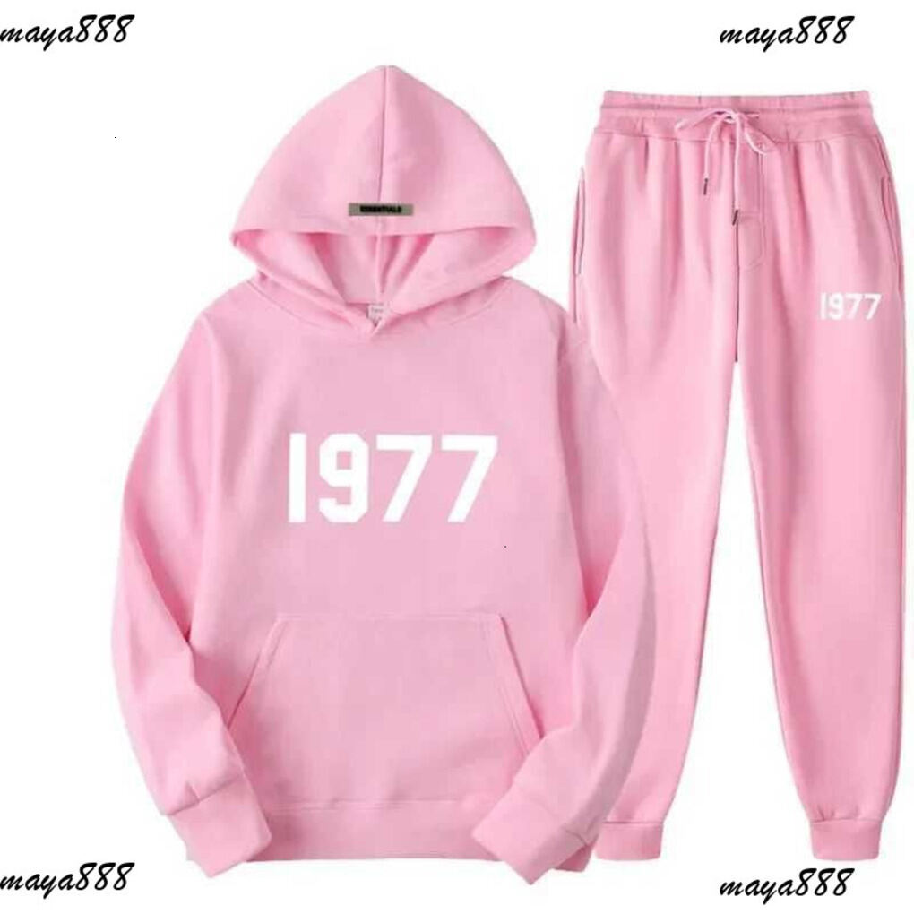 Essential 1977 Man Tracksuit Designer Sweatpants Classic Letters Mens Womens Sweatshirts Pants Hoodie Casual Loose Long Sleeve 1977 Fog Graphic Hood