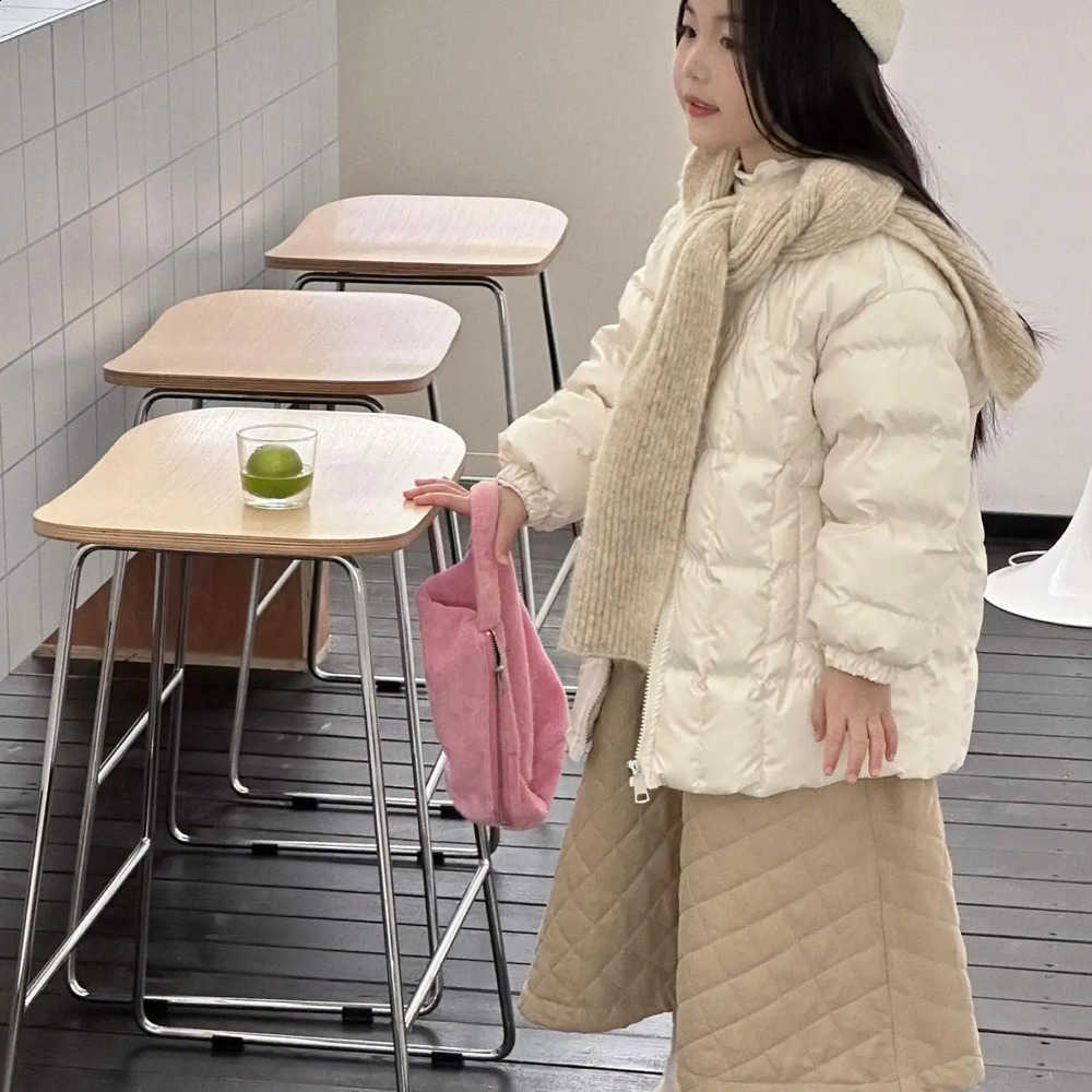 Down Coats Padded Jackets Skirt Outerwear Kids Girls Cotton Clothing 2025 Autumn Winter New Fashion Casual Loose Warm Top TrendW260917