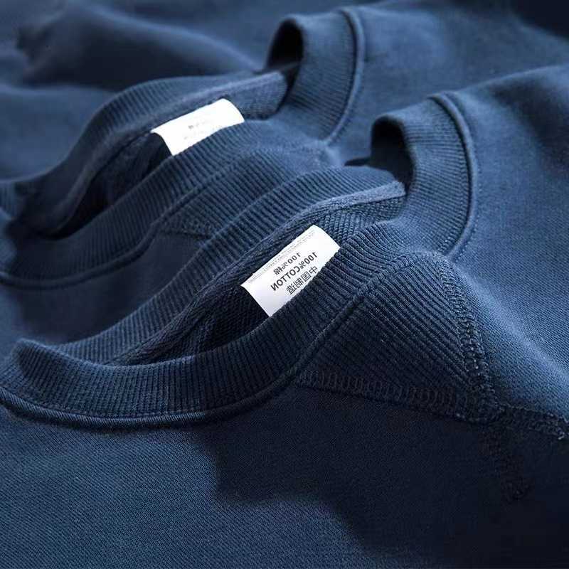 hoodie 380g Tight Match Christmas Heavy Inverted Triangle Loose Versatile Solid Cotton Vintage Autum Winter Long Sleeve Round Neck Sweater C2609151