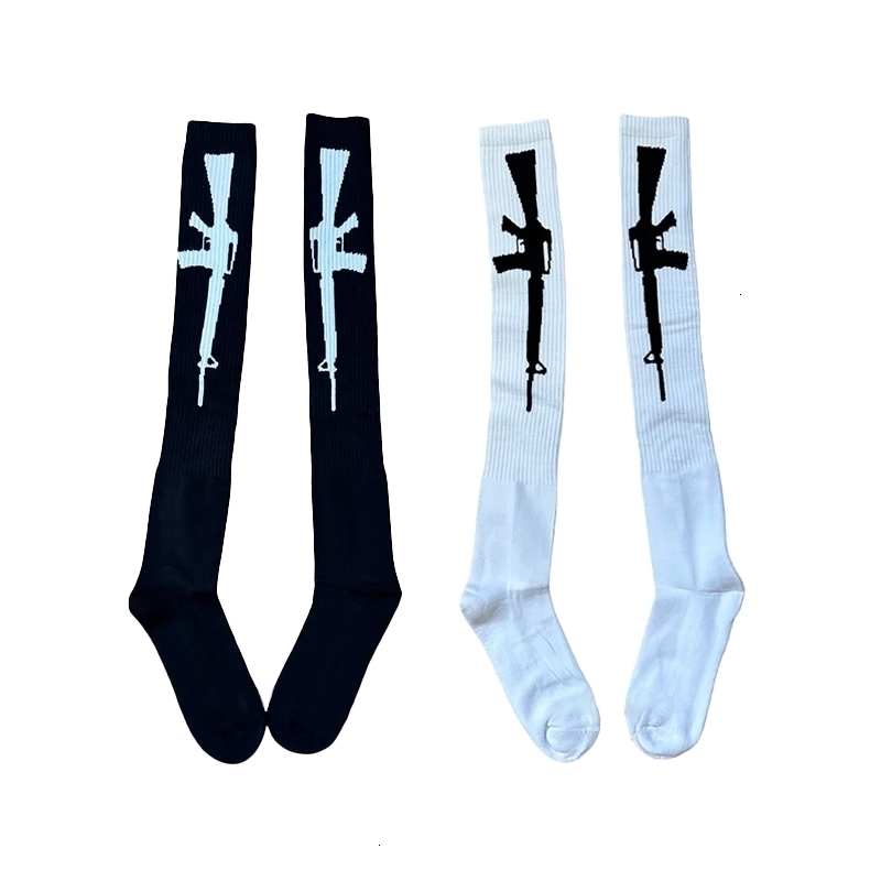 Gothic rock punk hip hop Y2K aesthetic women's calf socks casual slim fit chic geometric print cotton socks emo girls streetwear 260917