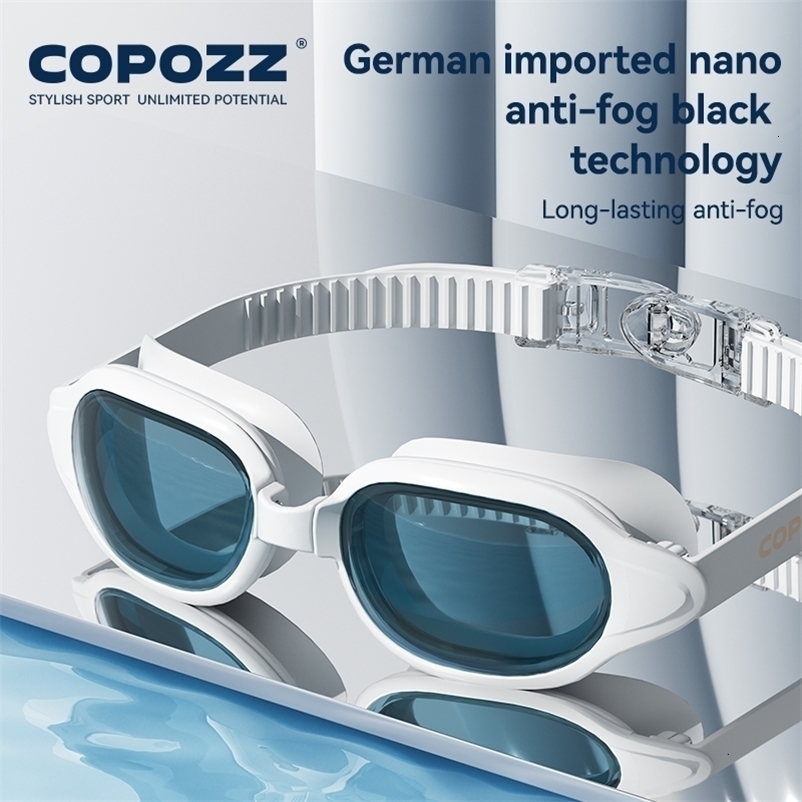 COPOZZ Swimming Goggles Myopia Men Women Imported Lasting Anti Fog UV Adjustable Professional Diving Swim Glasses 260917