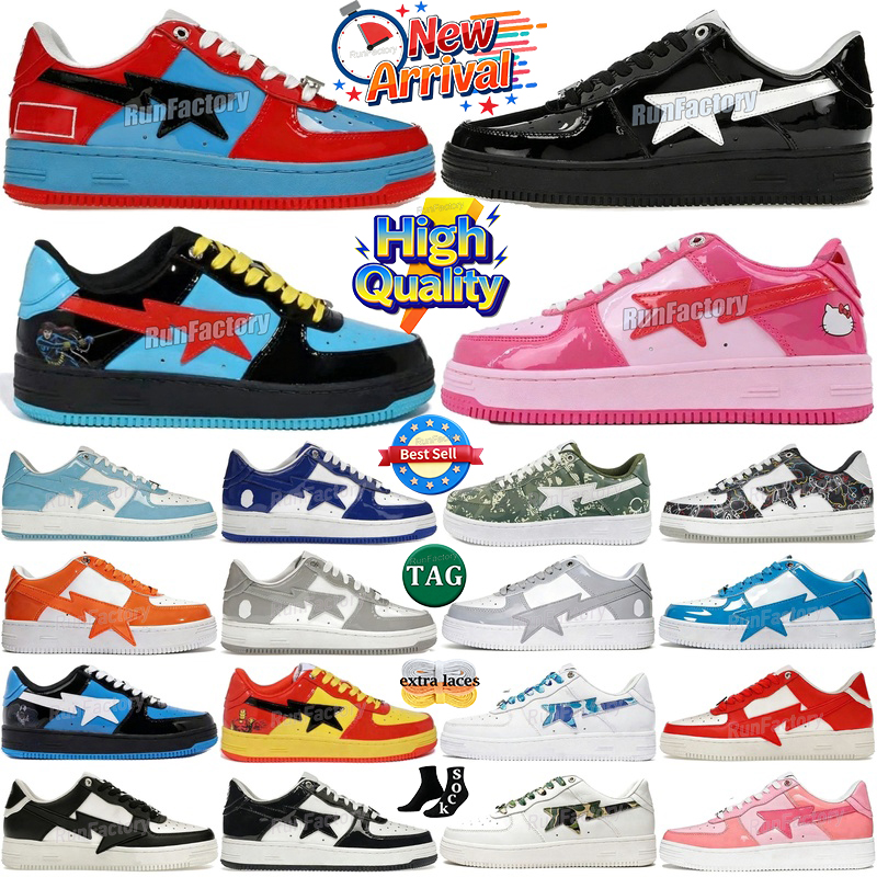 Popular designer trainer low shark mens shoe sta lace up stripe adjustable sneaker for man soft leather breathable summer spring fall shoes Size 36-
