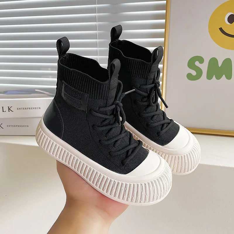 Children's boots children's shoes autumn 2024 new knitted western-style socks sports shoes for boys comfortable and non slip X260917