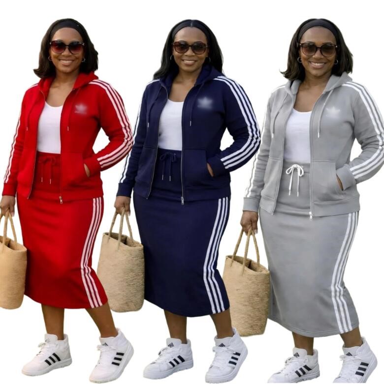 Women's Tracksuit Designer Hoodie Half Skirt Set Zipper cardigan+Drawstring Half Skirt Two Piece Set