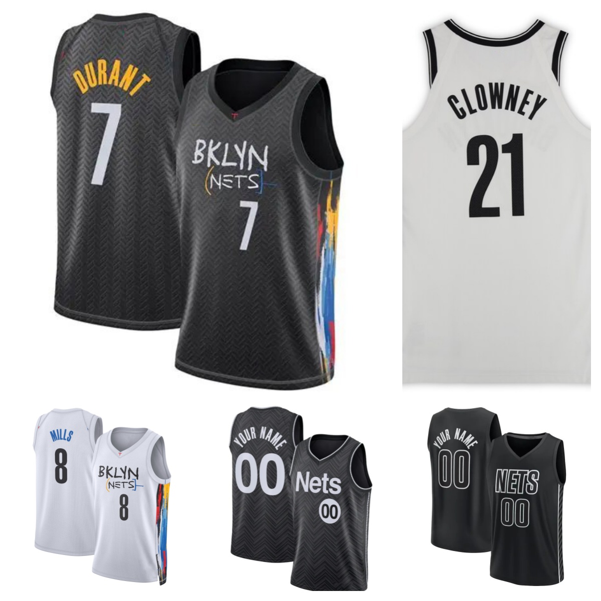 Netses Basketball Jerseys Custom Haywood Highsmith Egor Demin Nic Claxton Danny Wolf Cam Thomas Noah Clowney Stitched