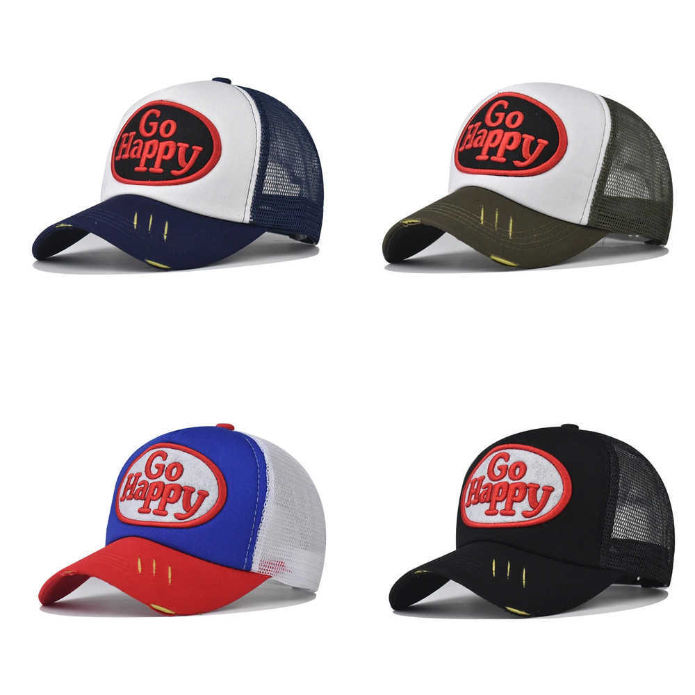 Mesh Embroidery Unisex Baseball Letter Net Caps Spring and Summer Outdoor Adjustable Casual Hats Hip Hop Hat Sunscreen Hat J260917