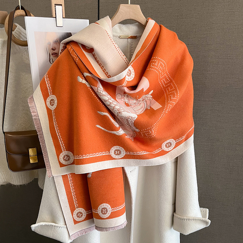 Cashmere Scarf Wholesale of 23 color high-end fashion scarves, shawls, warm autumn and winter printed letter shawls, headscarves, and cooling sca