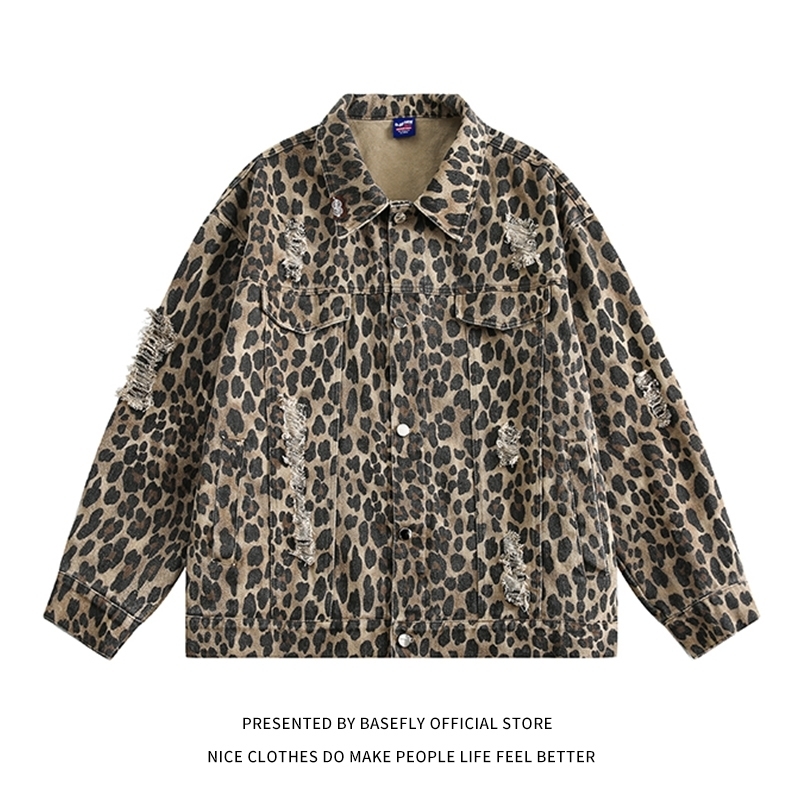 Arrival Cotton Denim Spring Autumn Leopard Print Women Bomber Jacket Unisex High Streetwear Casual Chic Coat Vintage 260917
