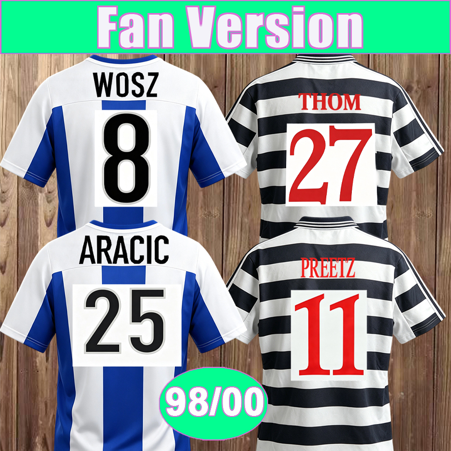1998 2000 Hertha BSC Mens Retro Soccer Jersey THOM WOSZ PREETZ ARACIC Home Football Shirts Adult Uniforms