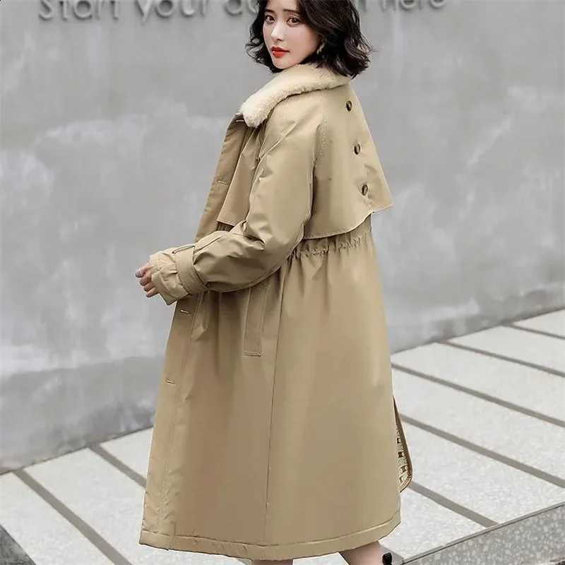 2025 New Winter Coat Women Jacket Long Parka Fur Collar Loose Long Coats Wool Liner Jackets Thick Warm Snow Wear Padded Parka H260917