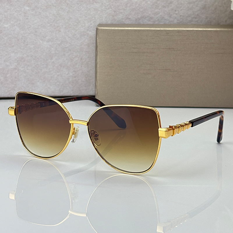 Trendy Butterfly Frame Sunglasses BV42355U Womens Designer Luxury Gold Metal Frame Butterfly Eyeglass Spicy Girl Style Mens Womans Summer Pool Party