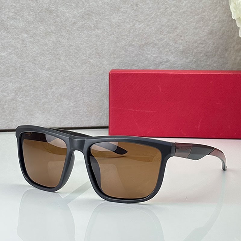 Designer Sunglasses With PR Logo Brown lenses Oversized Square Sunglasses Black Acetate Frame Outdoor Sports Men Eyeglasses With Packaging Box 8496