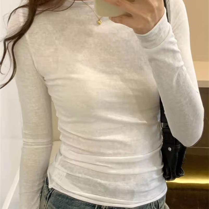 Spring Autumn T shirt Women Tops Solid Slim Fit Long Sleeve O Neck Tshirts Female Casual Streetwear High Quality Base Tees 260917