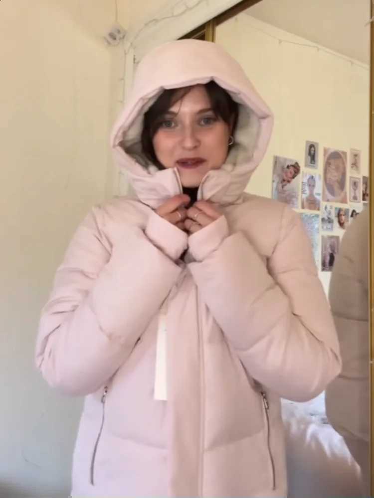 Fashion Pink Hooded Cotton Coat Casual Loose Versatile Detachable Hat Warm Jacket Autumn WinterNEW Lady Daily Commute Outwears H260917