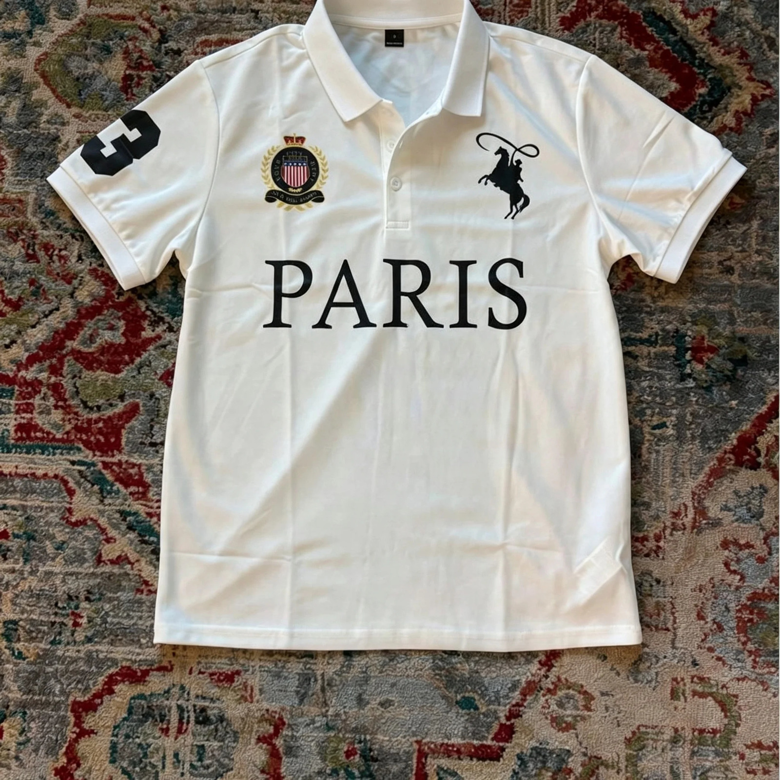 Paris Polo Shirt White Hip Hop Y2K Polo Shirt Print Rock Goth Oversized Shirt Punk Casual Tee Minimalist and Fashionable 260917
