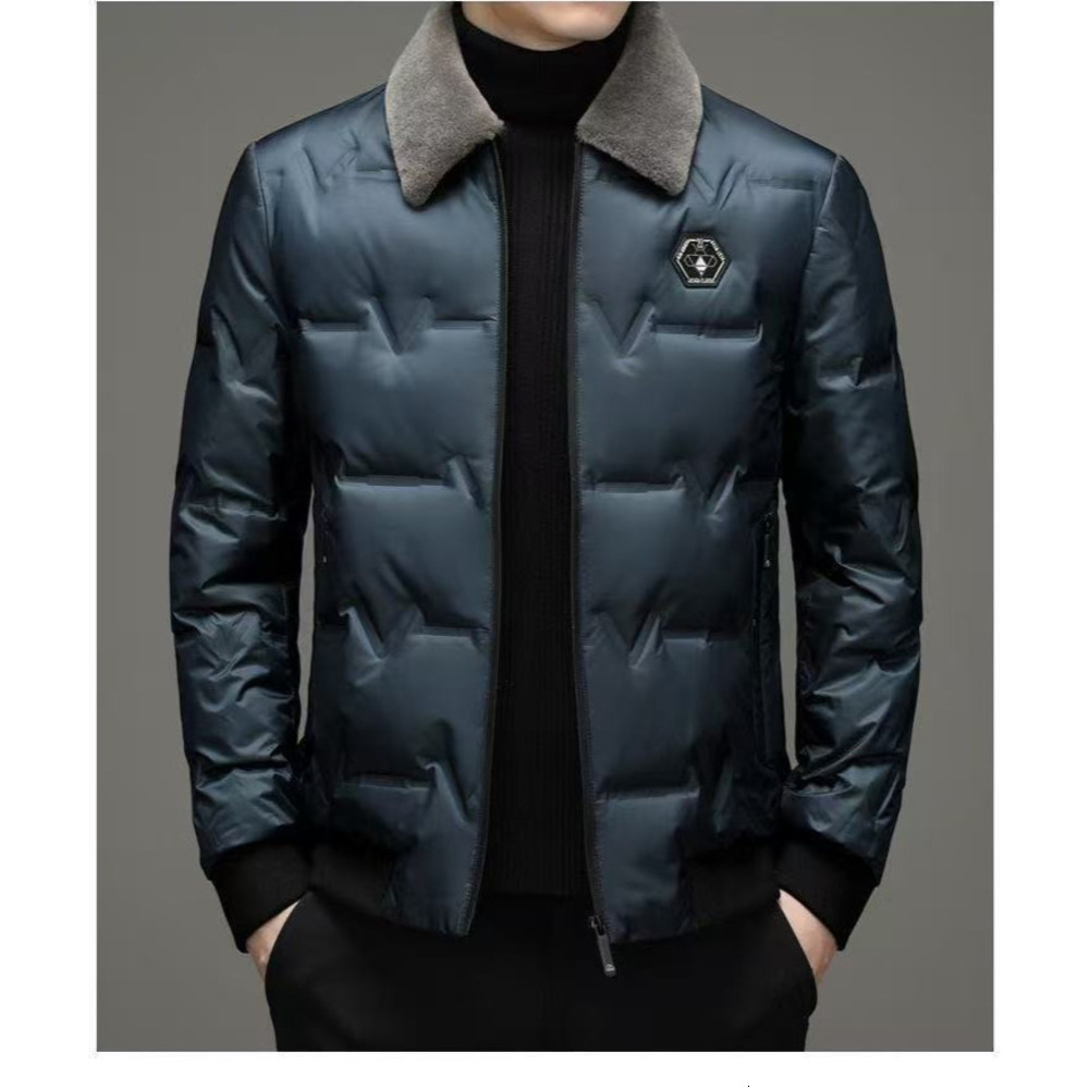 New Fashion Men S Short Down Cotton Jacket With Small Fur Collar Popular Style Business Casual Warm Clothing For Dads