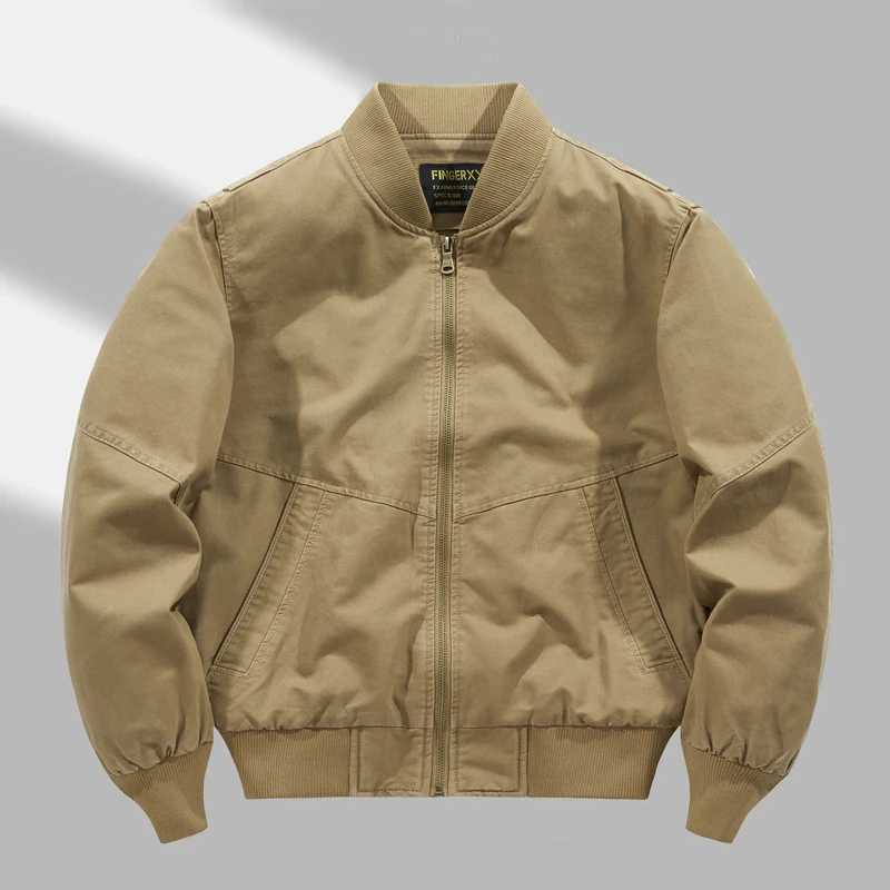 Men Khaki Casual Vintage Loose Fit Workwear Jacket High Strt Oversized Utility Coat Urban Strtwear Spring Autumn Outerwear S26091870E8