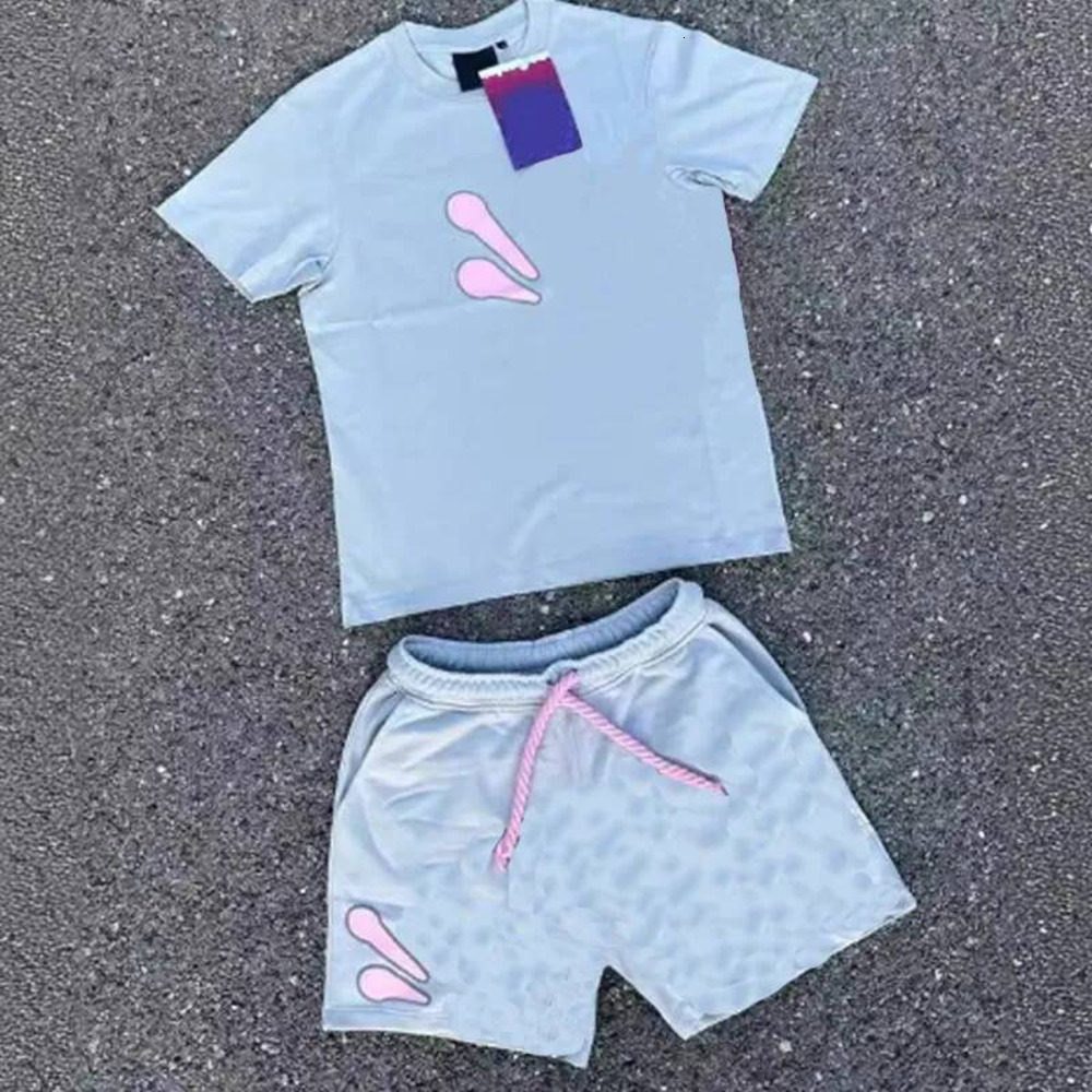 Synaworldshorts Set Men Casual Trendy Hip Hop Graffiti Letter Graphic Print Tee Streetwear Synawold Shorts And Tshirt 2 Piece Outfits Designer Synat