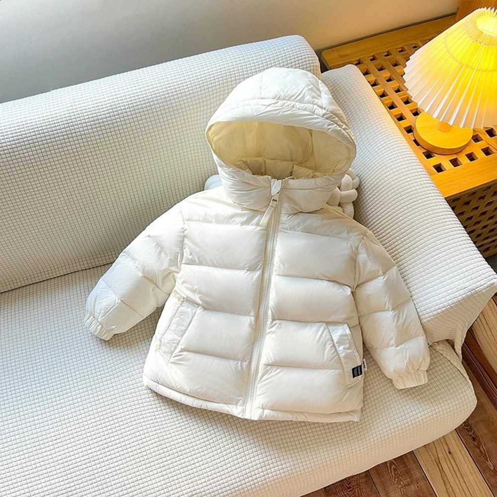 Children Warm 2025 Thick Winter 2 3 4 5 6 7 8 10 12 Years Kids Outerwear Coat Baby Boys Girls Hooded Duck Hair Hat Down JacketW260917