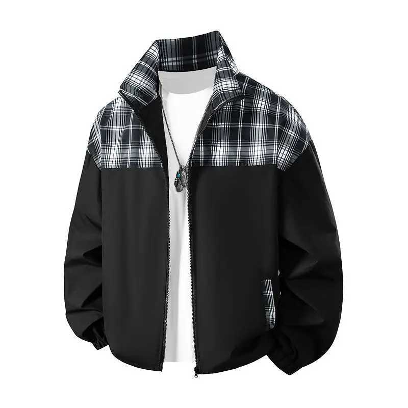 Spring New Style Youth Casual Splicing Jacket Men's Stand Collar Outerwear Fashionable Brand Durable Outdoor Windbreaker S2609184S2L