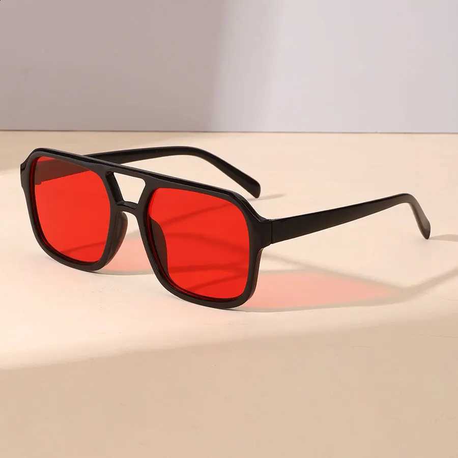 Sun 1pc Women Men Square Glasses Retro Polygon Sunglasses Female Vintage Fashion Oculos De Sol Double Beam Eyeglasses N260814