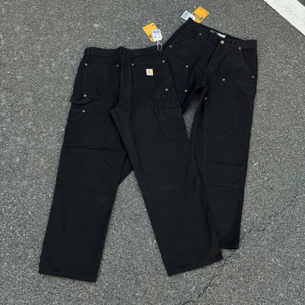 Carhartness Pants Designer High Quality Men Dark Double Knee Loose Wide Leg Carhartttness Trousers Vintage Washed Denim Workwear Fashion Cargo Jeans
