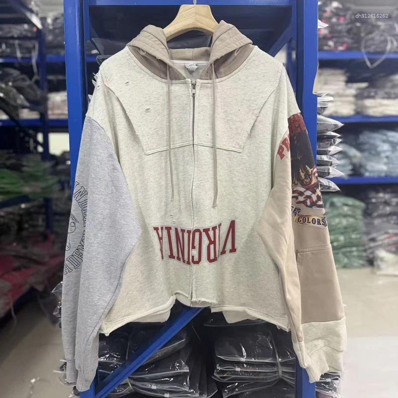 American Retro Protocol Index Hoodie Perforated Bald Pattern Men Women Loose Comfortable Casual Hooded